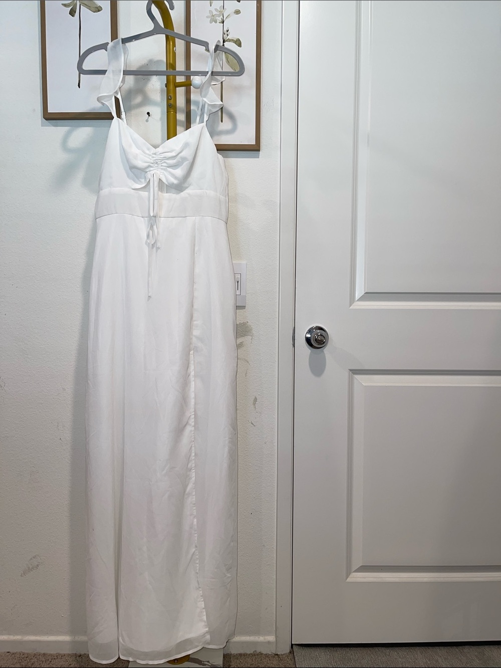 White Maxi Tie-Front Sundress